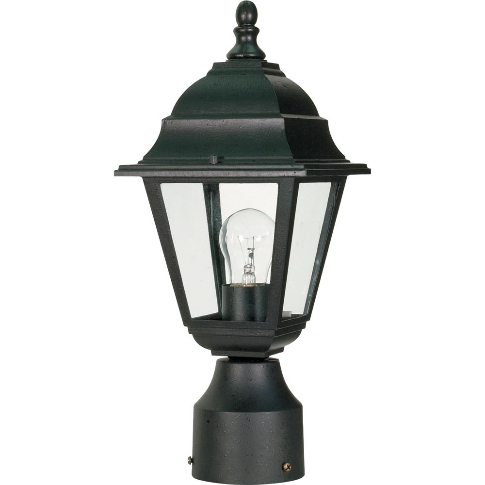 Nuvo Lighting 60/548  Briton - 1 Light - 14" - Post Lantern with Clear Glass in Textured Black Finish